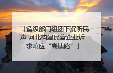 省级部门组团下沉听民声 河北构建民营企业诉求响应“高速路”